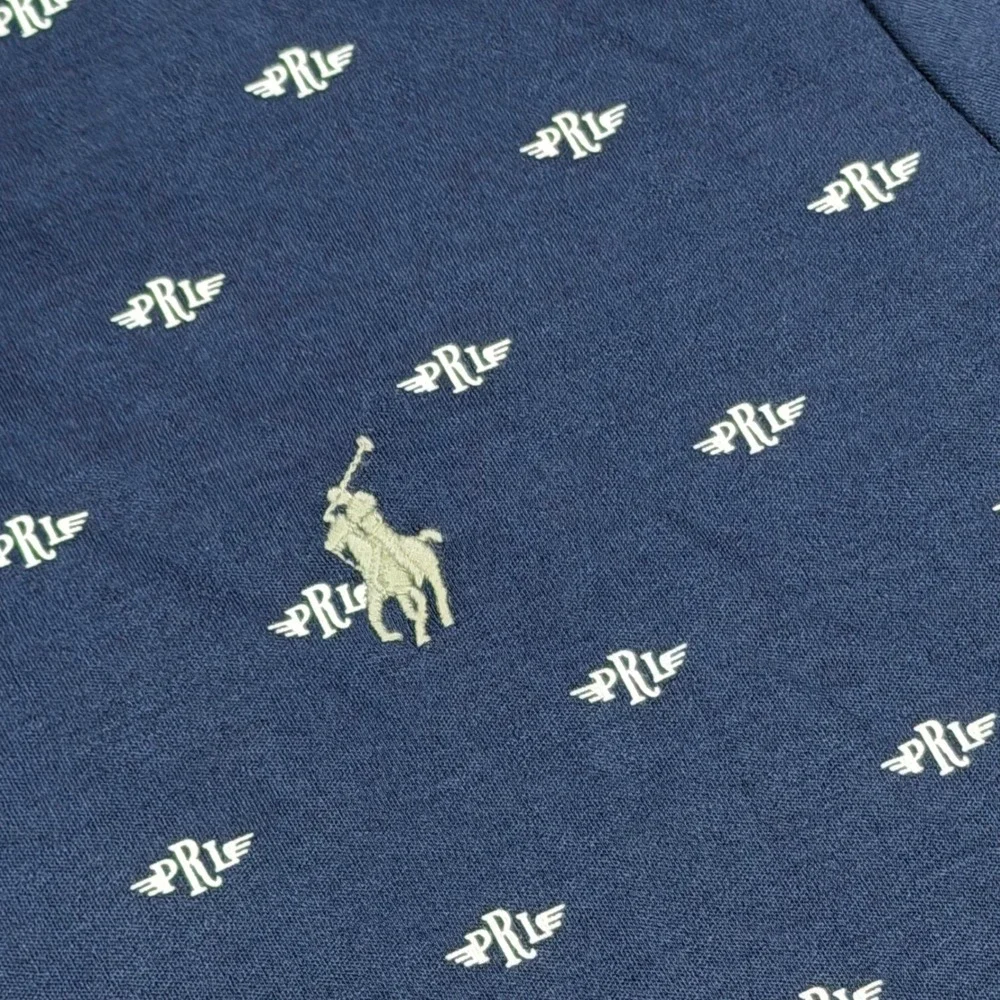 Polo Ralph Lauren Mens AOP Navy Blue Winged PRL Logo Classic Fit Shirt Large NWT